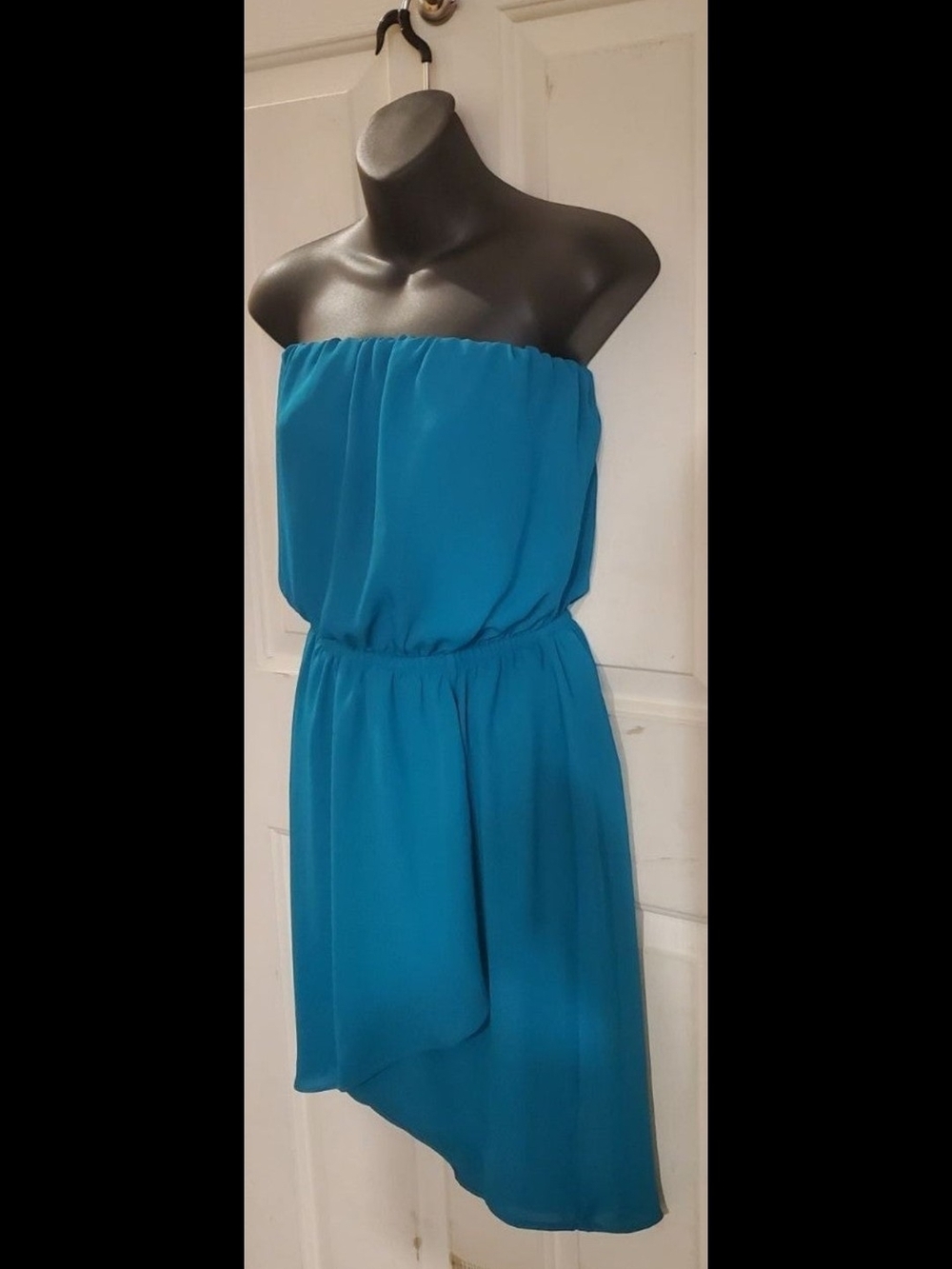 Express Strapless Teal Dress - Picture 3 of 8